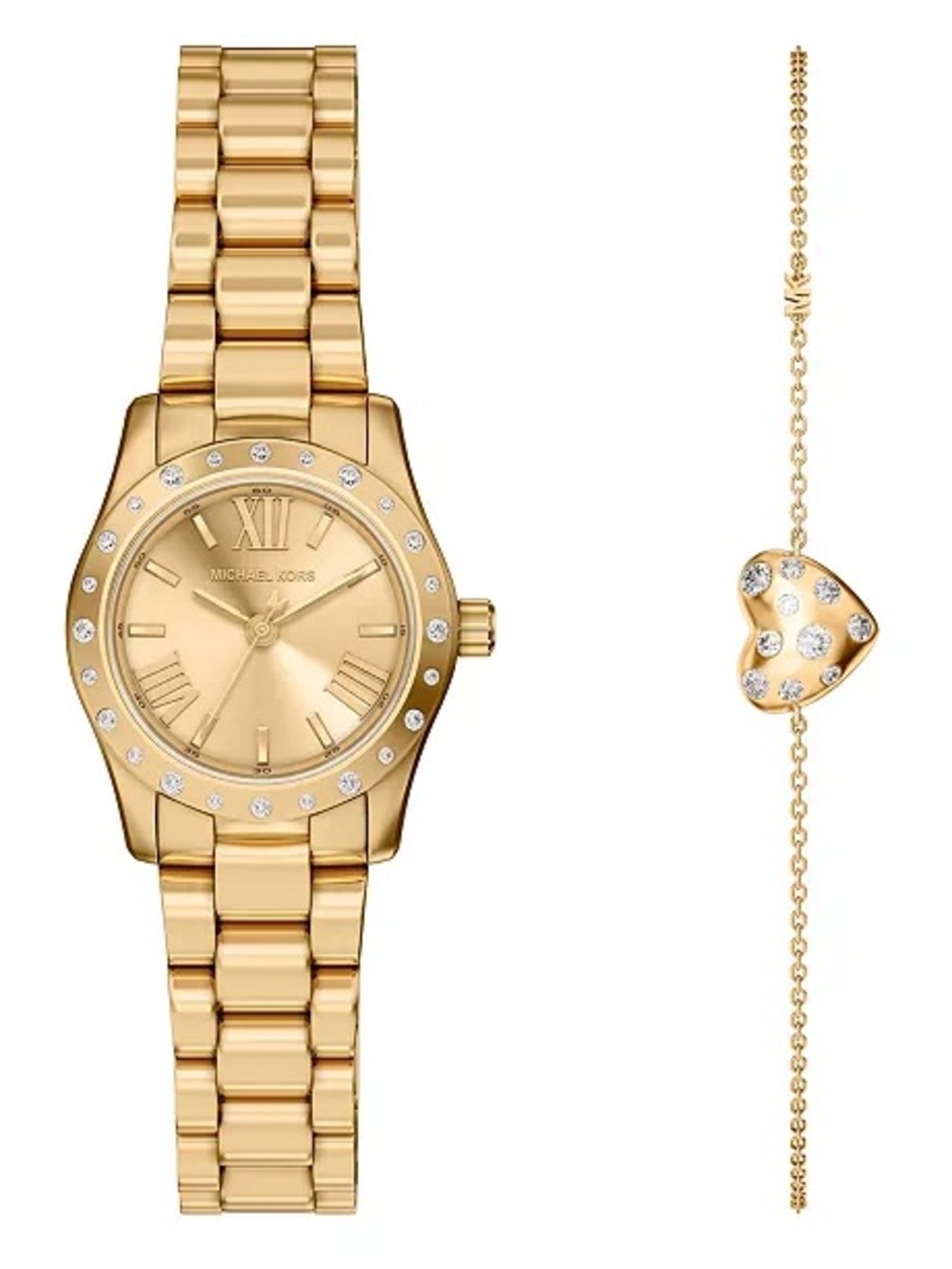 Michael Kors Women's Gold-Tone Crystal Accent Bracelet Watch